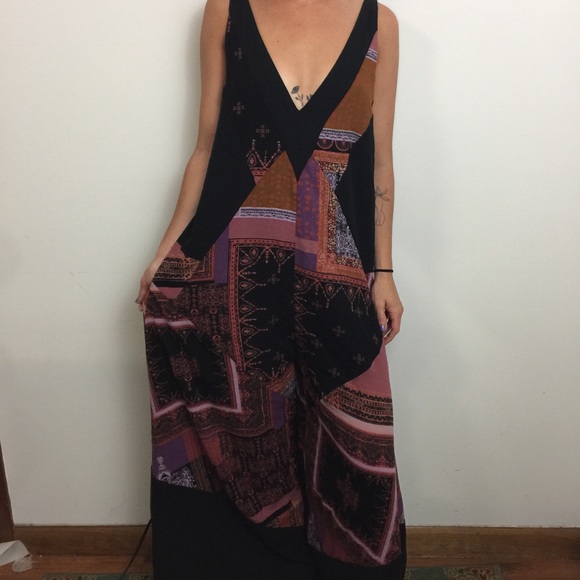 SOLD FREE PEOPLE Wide Leg Boho Jumpsuit - Picture 6 of 8